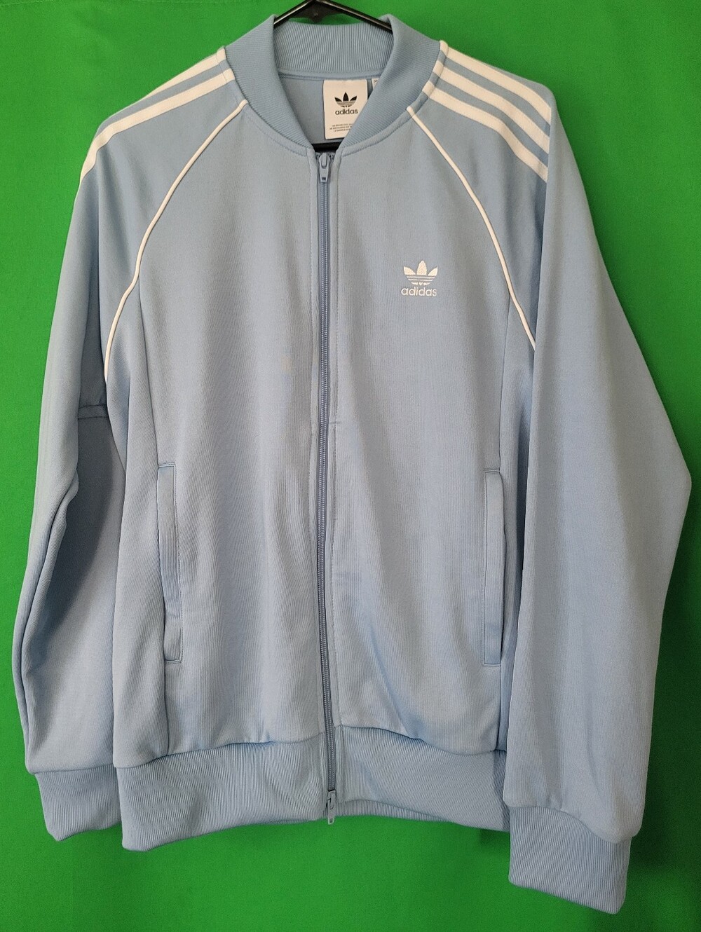 Adidas Trefoil Track Jacket Stripes Medium Original Superstar Unisex Light Blue